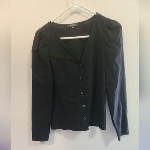 Madewell Westover Black/Gray Plaid Blouse Size 0